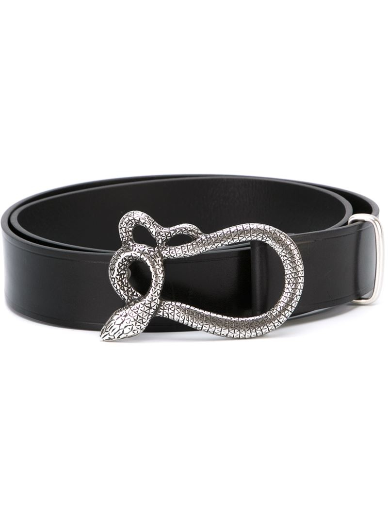 Lyst - Just Cavalli Snake Buckle Belt in Black for Men
