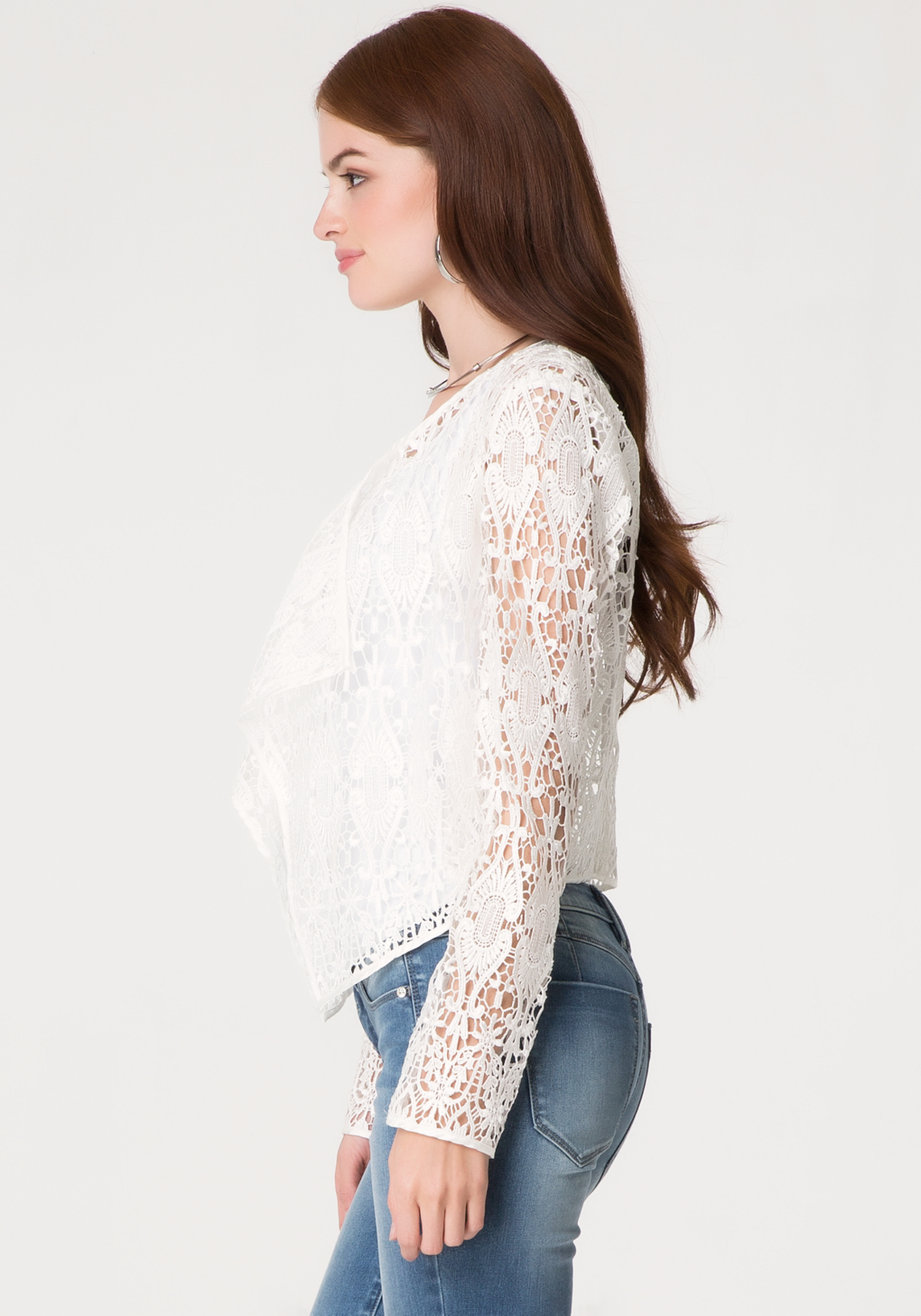 Lyst - Bebe Crochet Lace Jacket in White