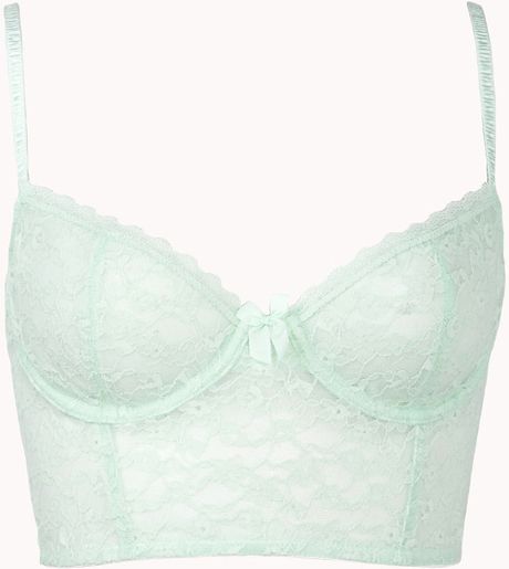 Forever 21 Lace Corset Bra in Green (MINT) | Lyst
