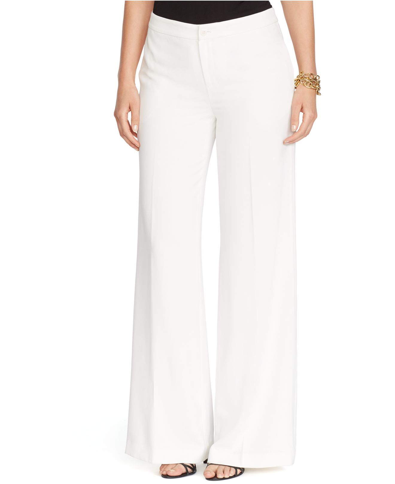 Lyst - Lauren By Ralph Lauren Plus Size Wide-Leg Pants in White