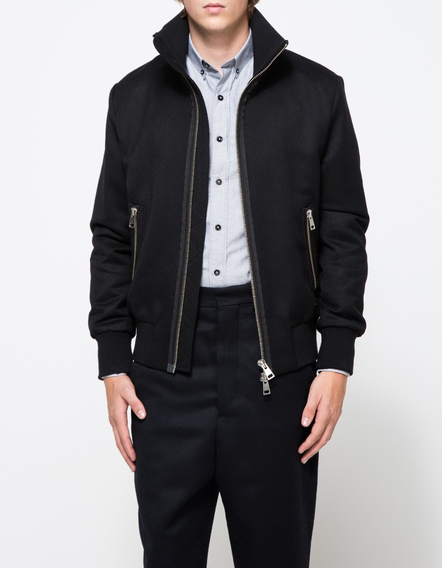 Lyst - Ami High Collar Zipped Jacket in Black for Men