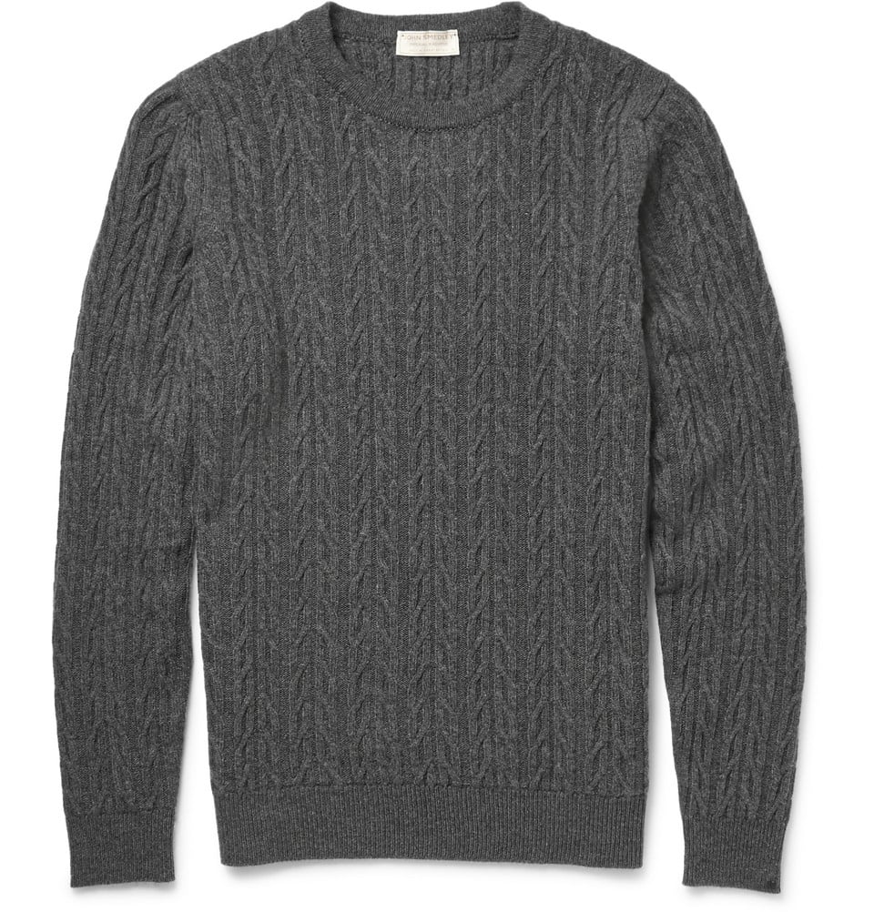 John smedley Cable-Knit Merino Wool And Cashmere-Blend Sweater in ...