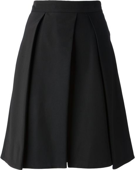 Mcq By Alexander Mcqueen Pleated A-line Skirt in Black | Lyst