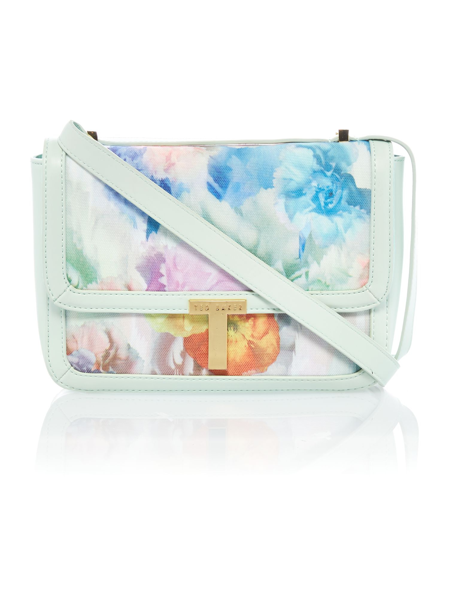 Ted baker Large Floral Print Canvas Cross Body Bag in Blue Lyst