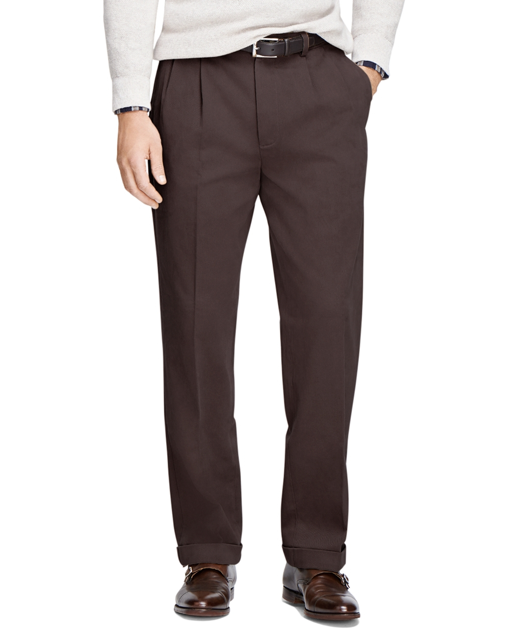 Brooks Brothers Elliot Fit Brushed Twill Pants In Brown For Men Lyst