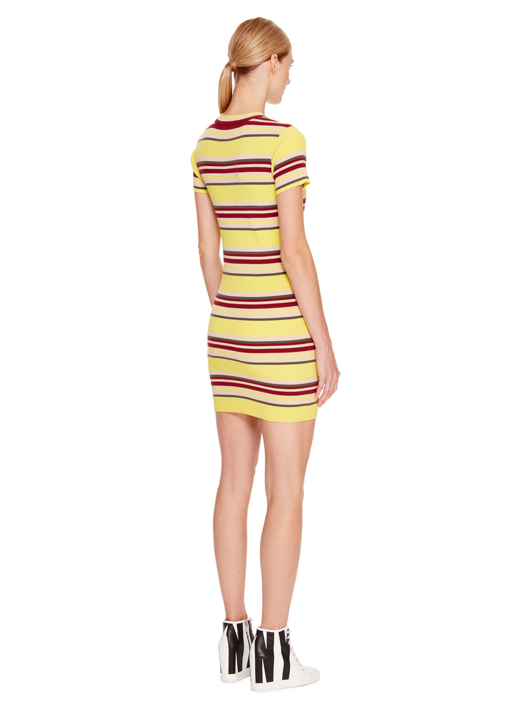 Lyst Dkny Striped Mini Dress In Yellow