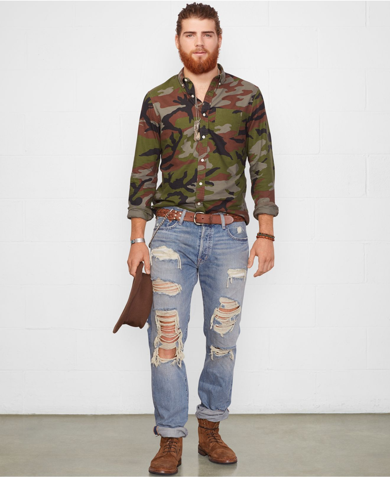 Lyst - Denim & Supply Ralph Lauren Camo Oxford Shirt in ...