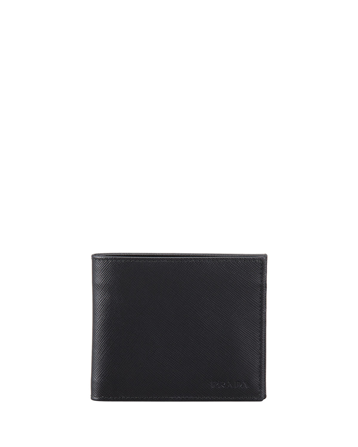 Prada Saffiano Bi-fold Wallet in Black for Men | Lyst  