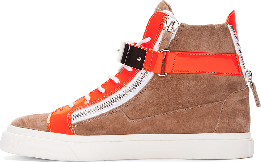 giuseppe zanotti orange sneakers