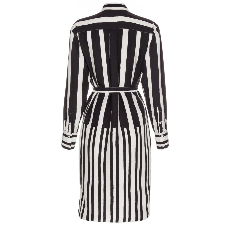 Paul Smith Women's Black And White 'painted Stripe' Silk Shirt-dress in ...