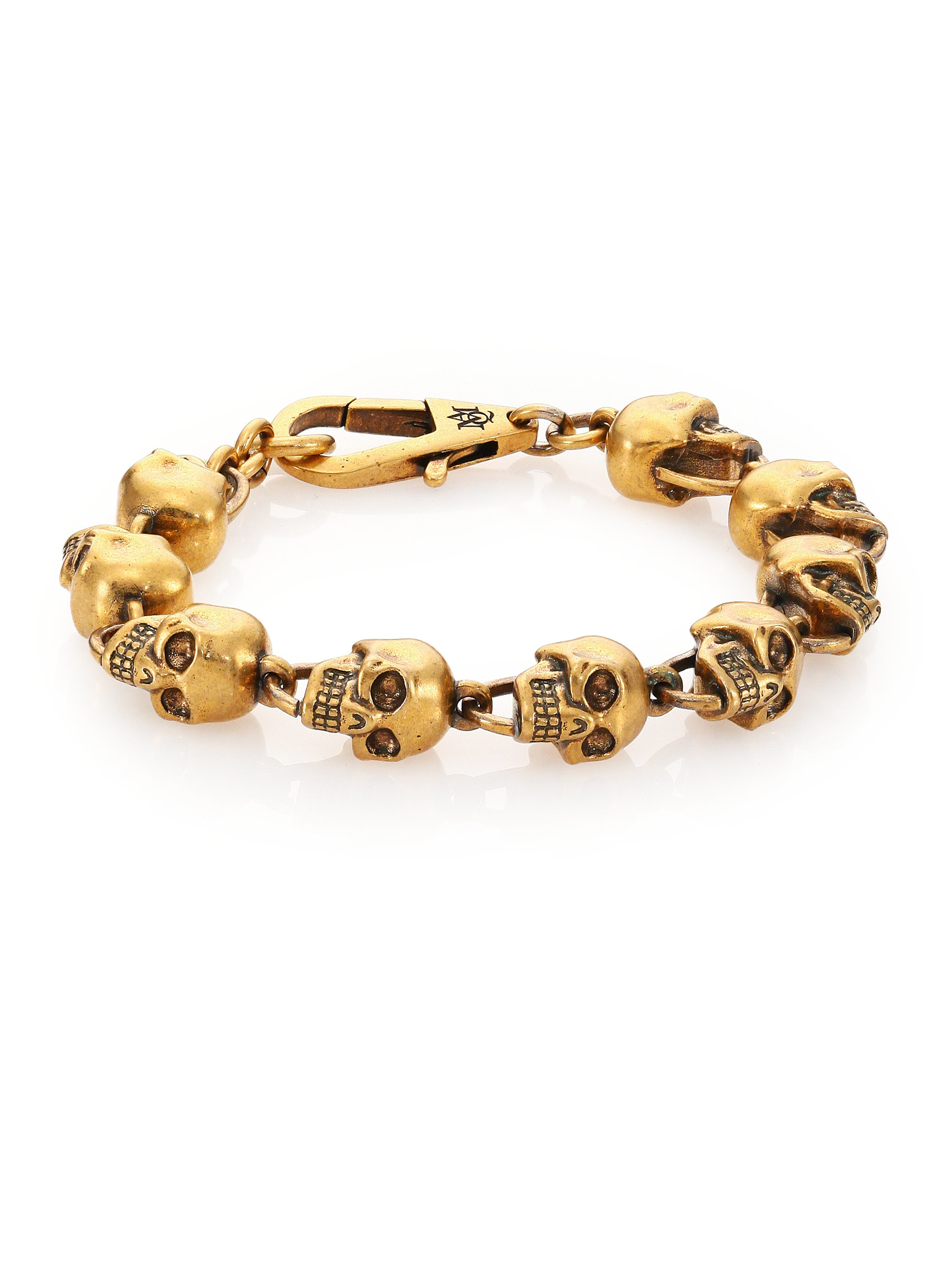 Lyst Alexander Mcqueen Skull Bead Bracelet In Metallic For Men Gallery