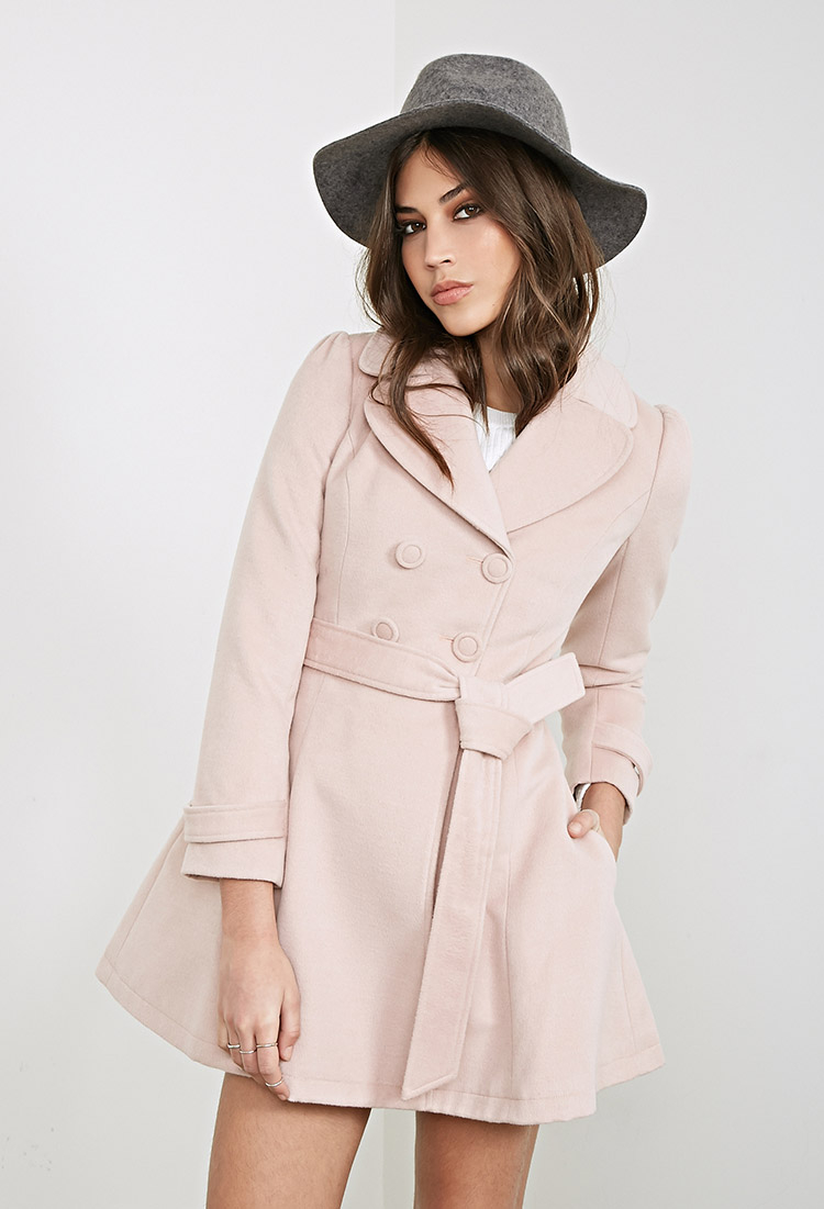 Lyst - Forever 21 Double-breasted Princess Coat in Pink