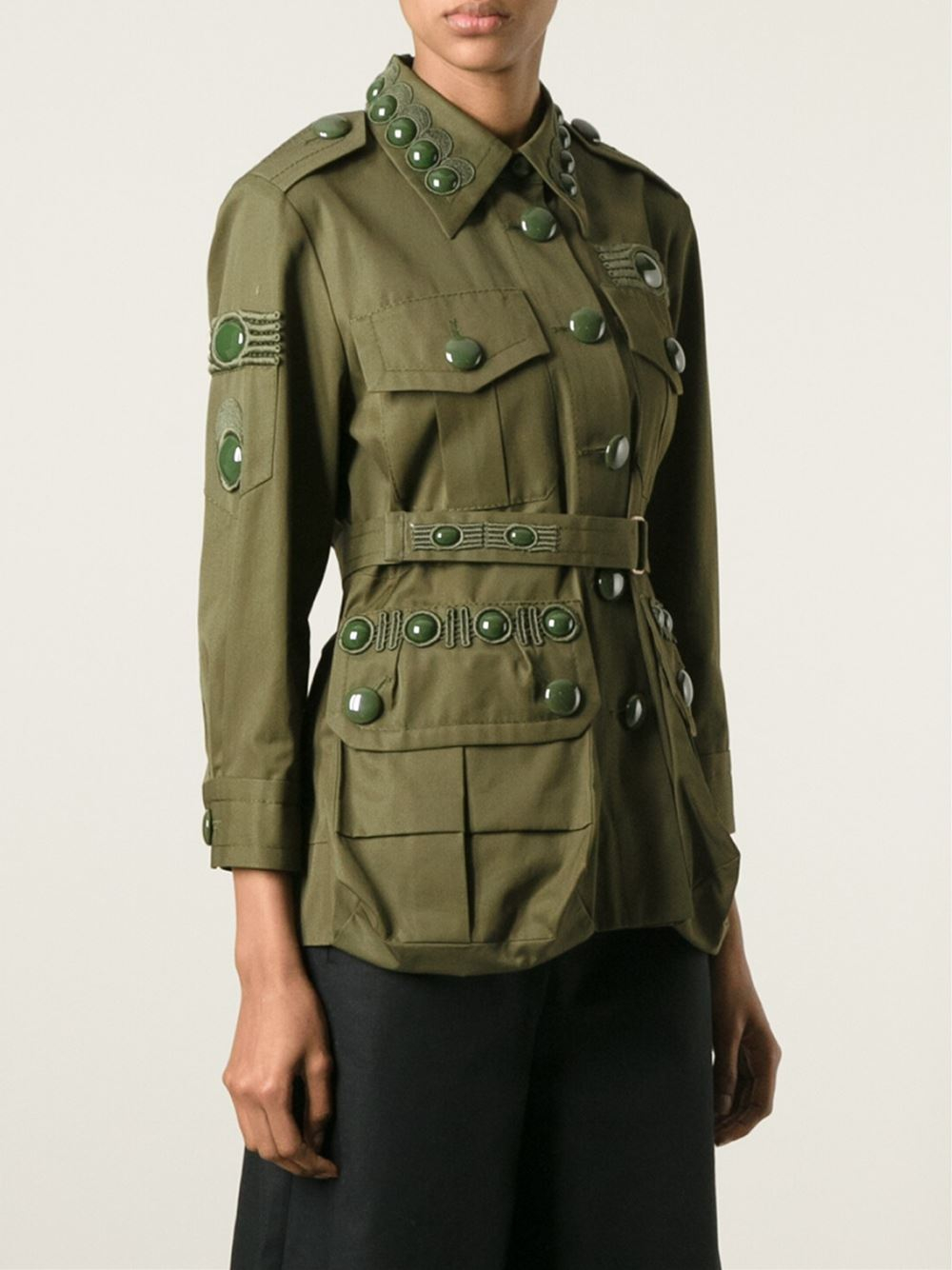 Lyst Marc Jacobs Embellished Military Jacket in Green