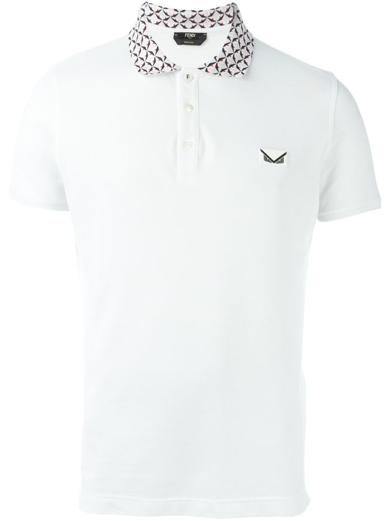 Fendi Bag Bugs Polo Shirt in White for Men - Lyst