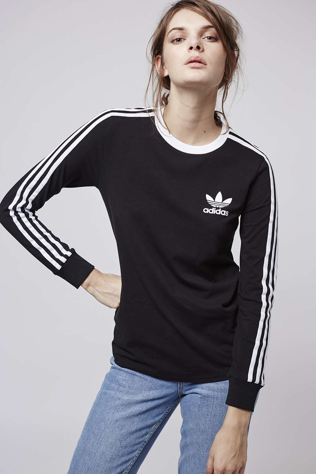 adidas women's white long sleeve top