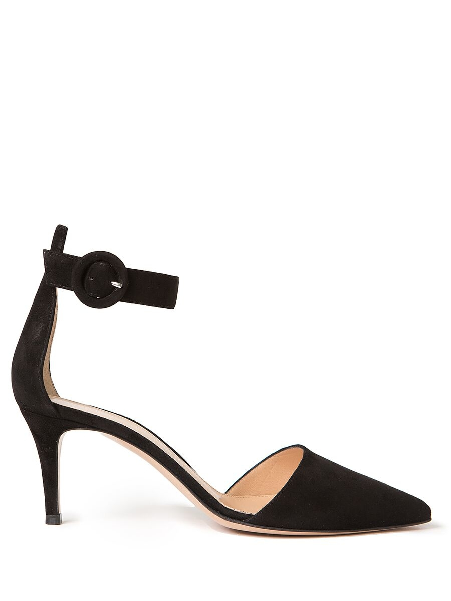 Gianvito rossi Ankle Strap Kitten Heels in Black | Lyst