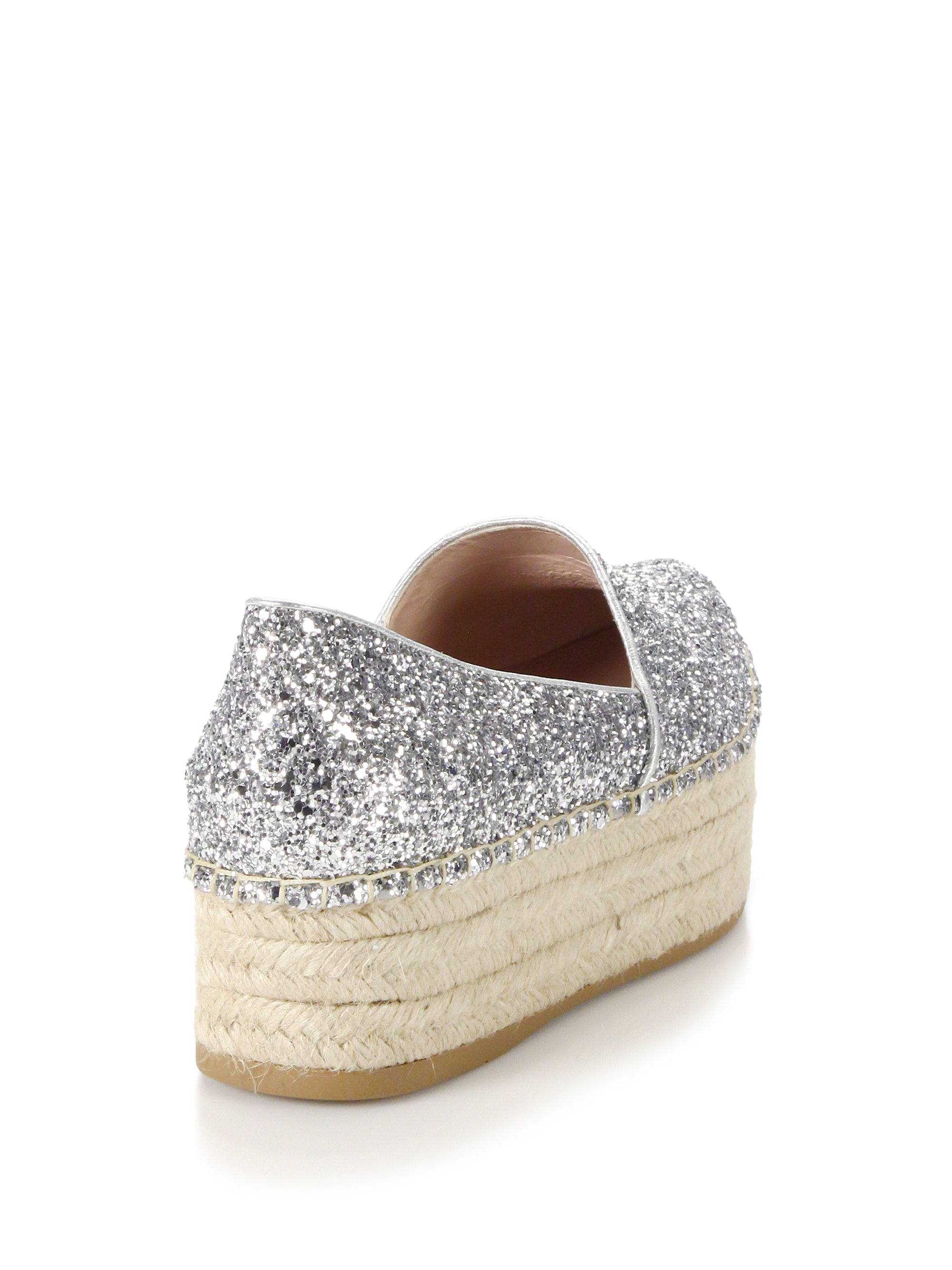 miu miu glitter platform espadrilles