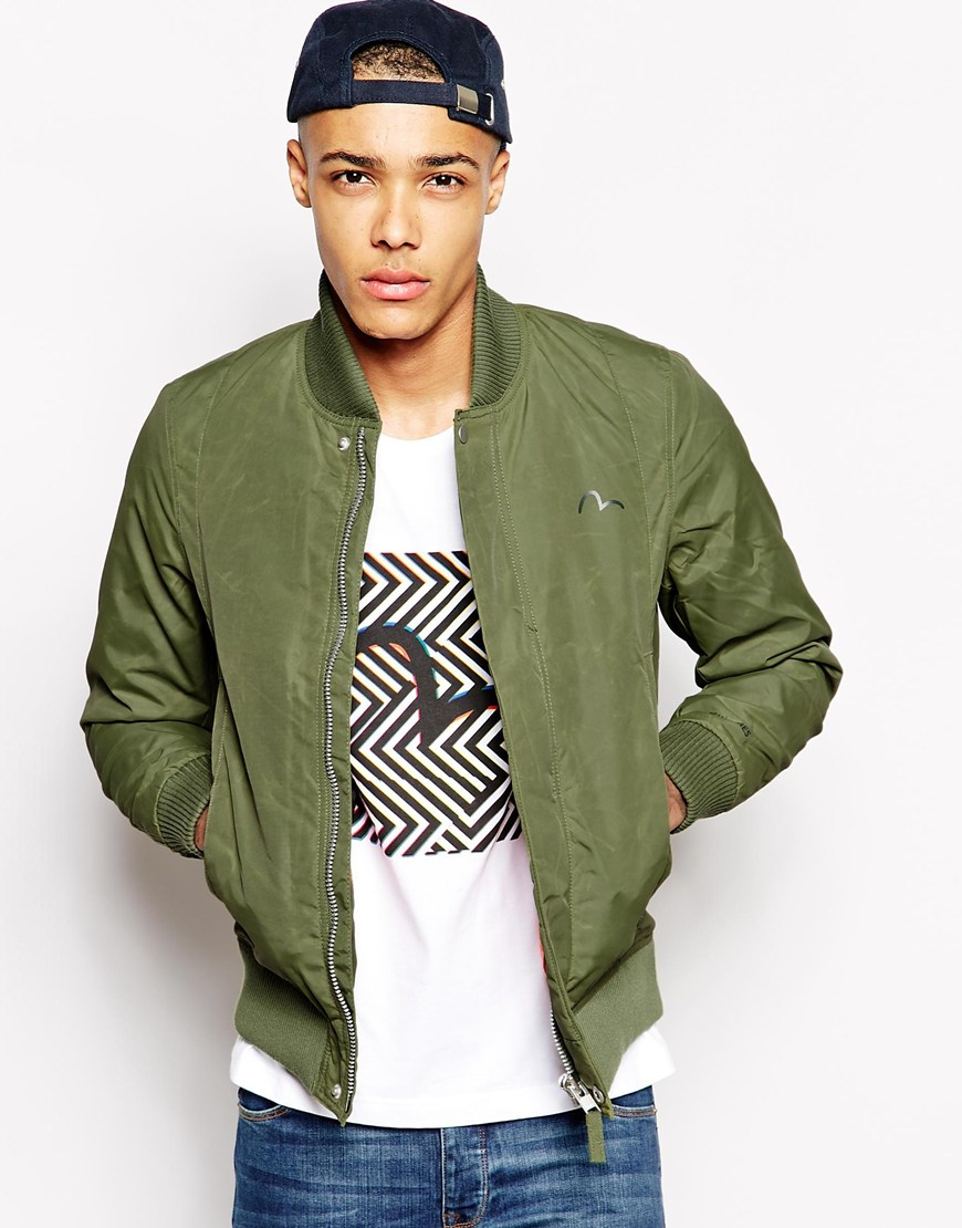 Lyst - Evisu Nylon Bomber Jacket With Inner Travel Straps in Green for Men