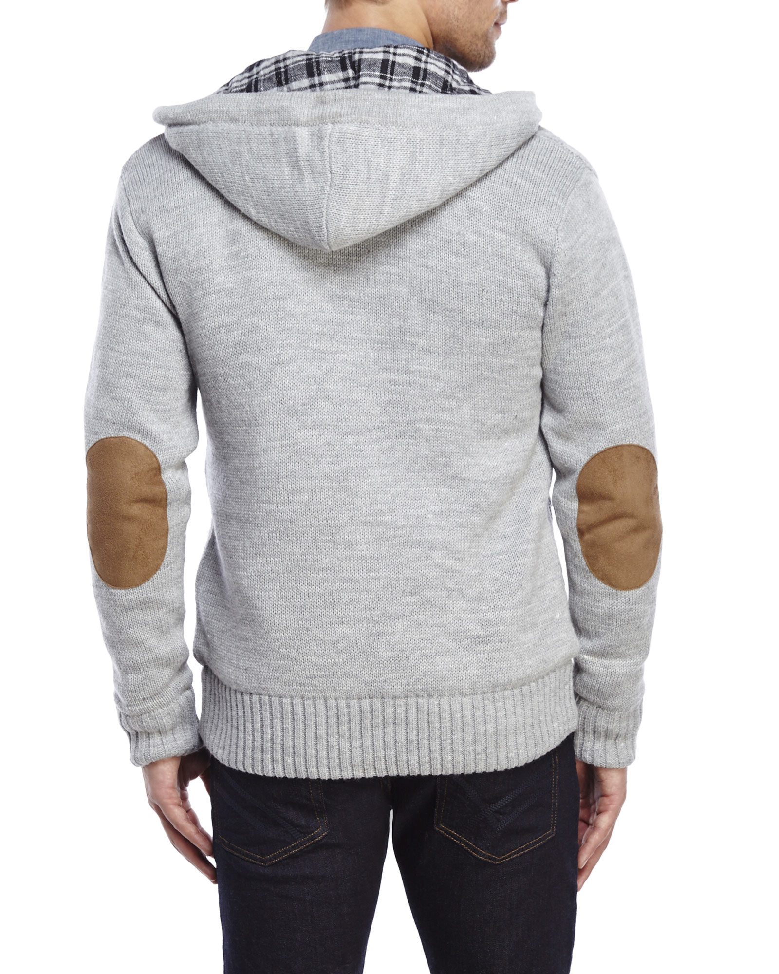 Lyst - American Stitch Cable Knit Hooded Cardigan in Gray for Men