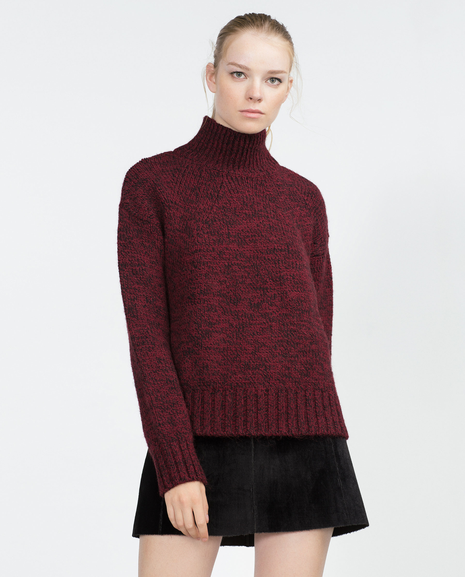 Zara Sweater With Turtle Neck in Purple | Lyst