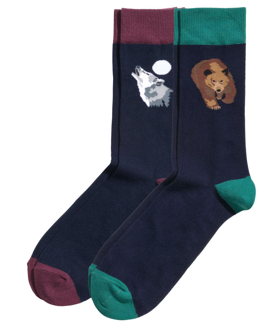 H&m 2pack Socks in Blue for Men (Dark blue) Lyst