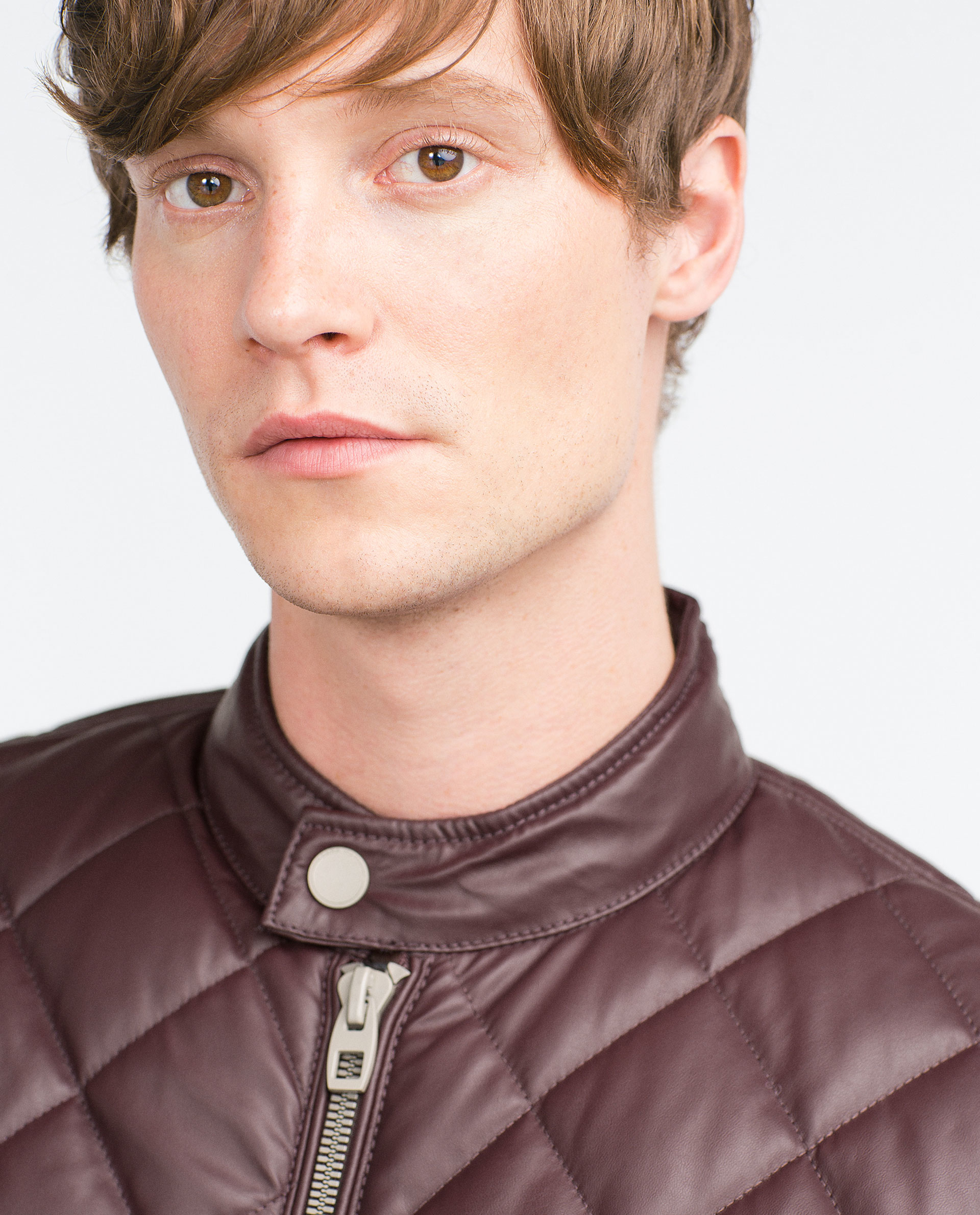 Zara Faux Leather Quilted Jacket In Purple For Men Lyst Gallery