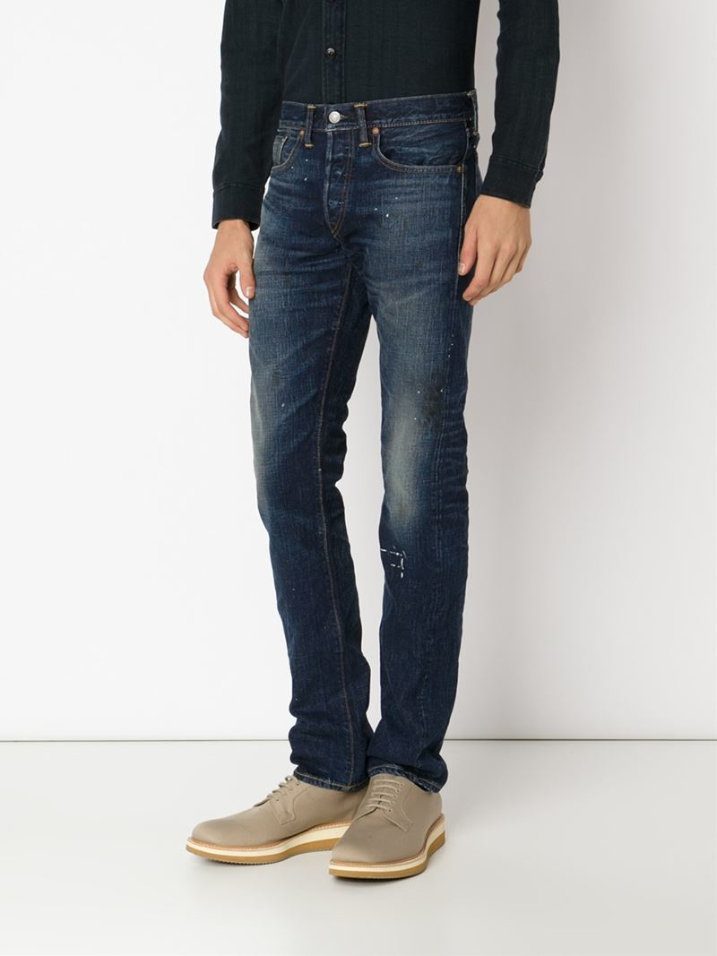 Rrl Distressed Jeans in Blue for Men | Lyst