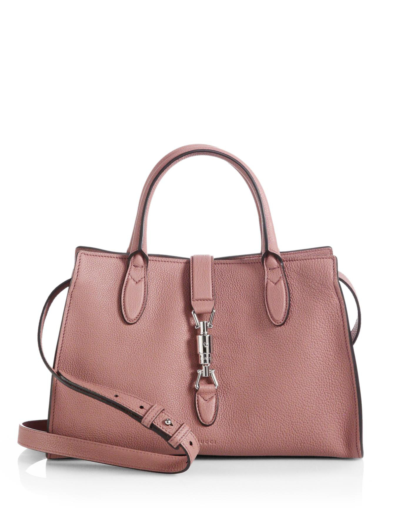 Gucci Jackie Soft Leather Top Handle Bag in Pink | Lyst