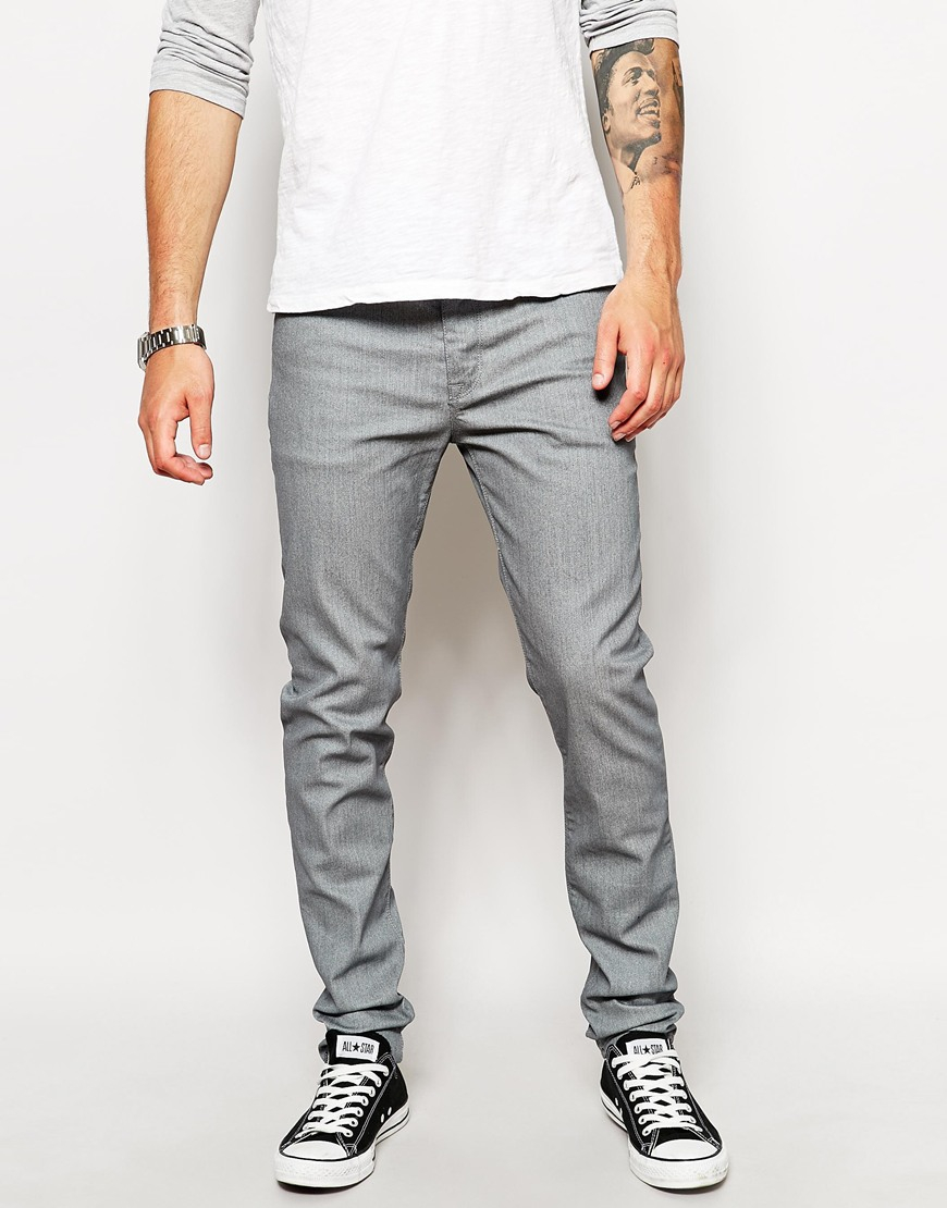 Asos Skinny Jeans With Metallic Coating In Gray For Men Lyst Gallery - Asos Skinny Jeans With Metallic Coating In Gray For Men Lyst