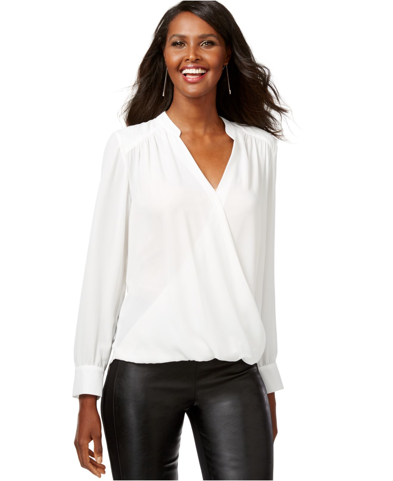 macy's black dressy blouses