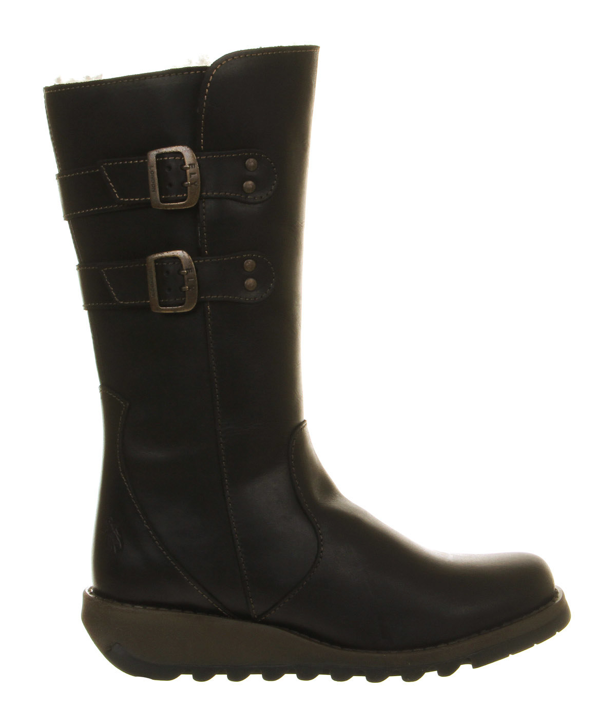buckle boots fly suli low wedge buckle boots in black lyst buckle boots fly suli low wedge buckle boots in black lyst