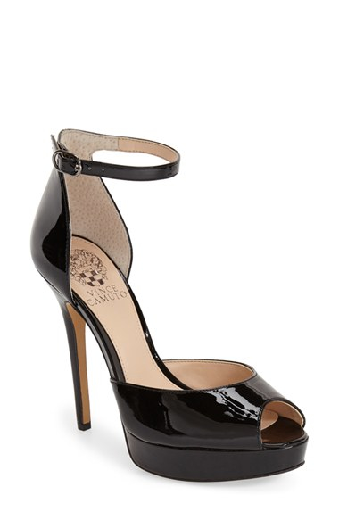 Vince Camuto 'Lillith' Ankle Strap Platform Pump in Black (BLACK PATENT LEATHER) | Lyst