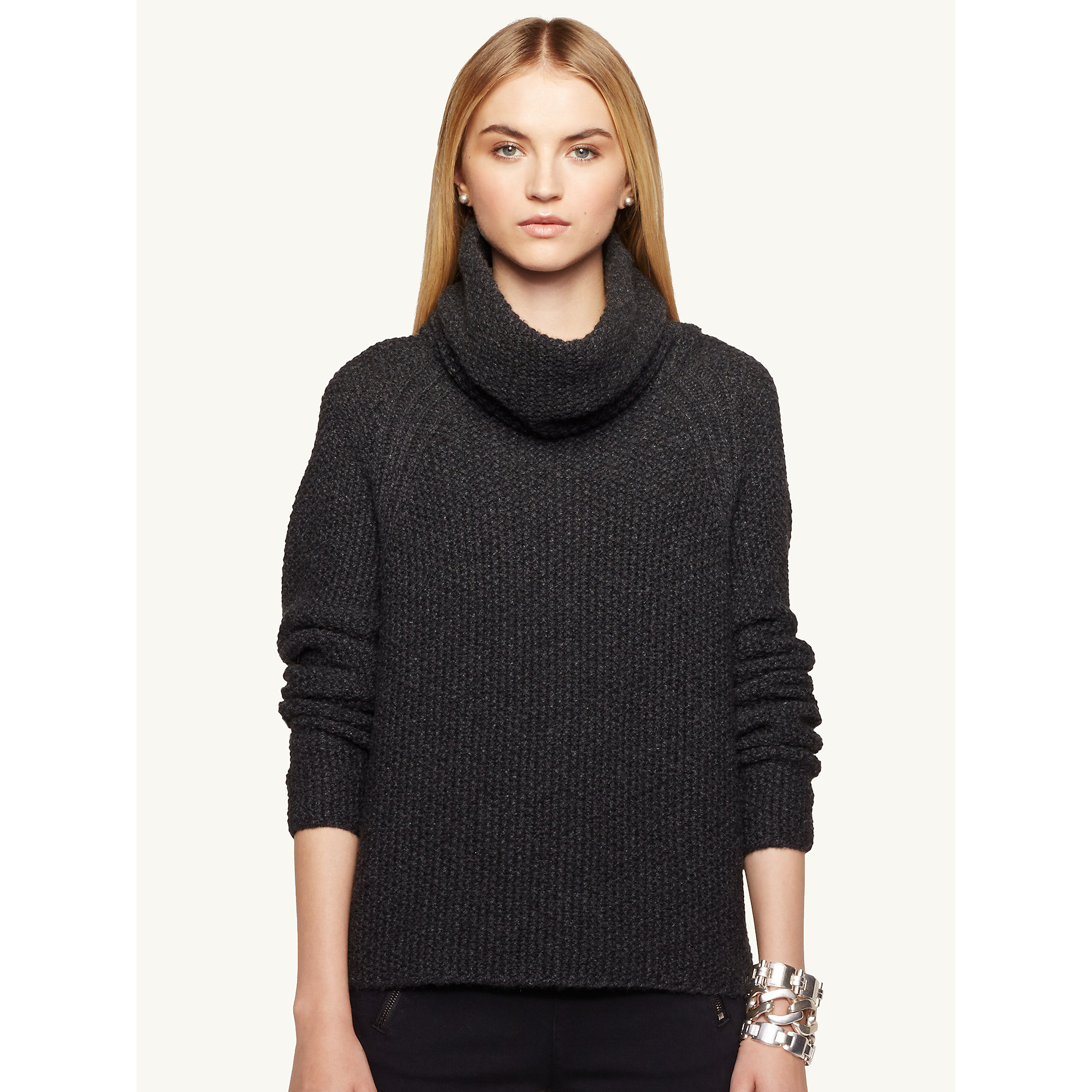 Lyst - Ralph Lauren Black Label Cashmere Turtleneck Sweater in Gray