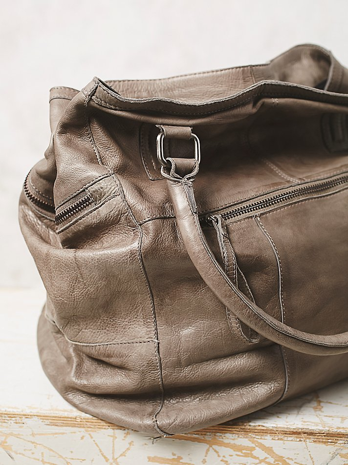 Lyst Free People Hannah Washed Leather Bag In Gray Gallery