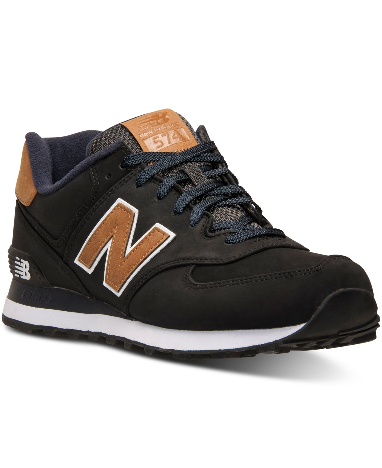 New balance Men's 574 Casual Sneakers From Finish Line in Black for Men ...