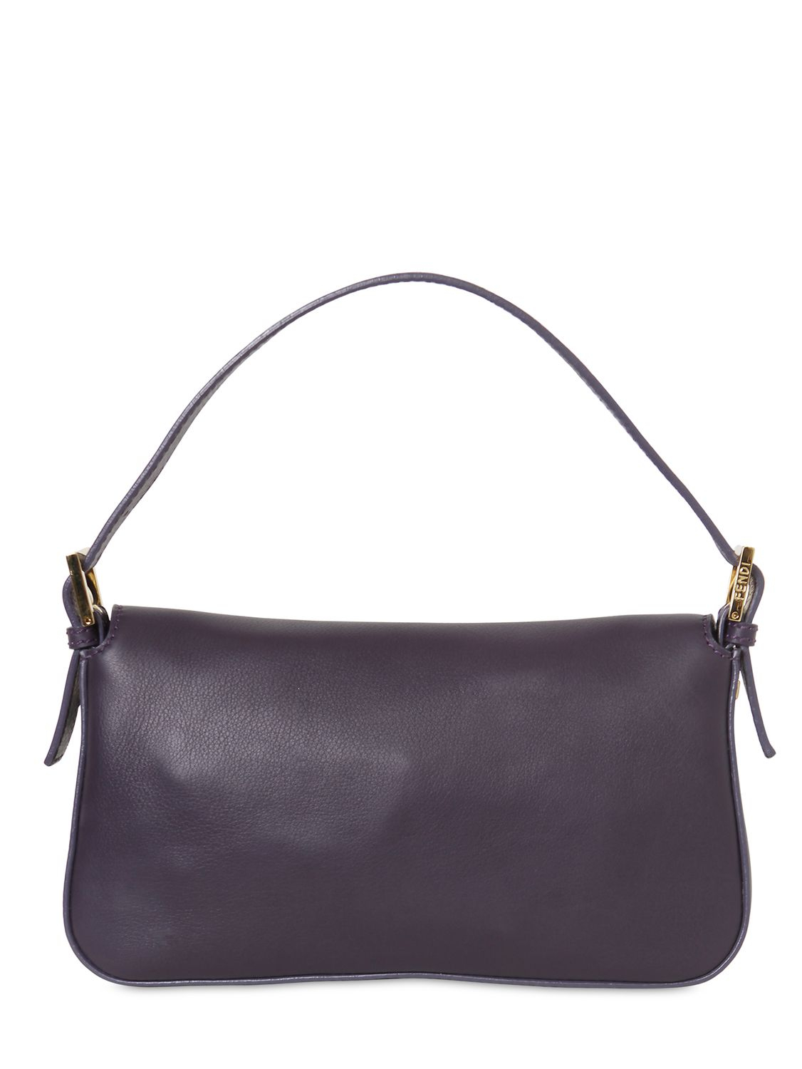 Lyst - Fendi Grained Leather Baguette Bag in Purple