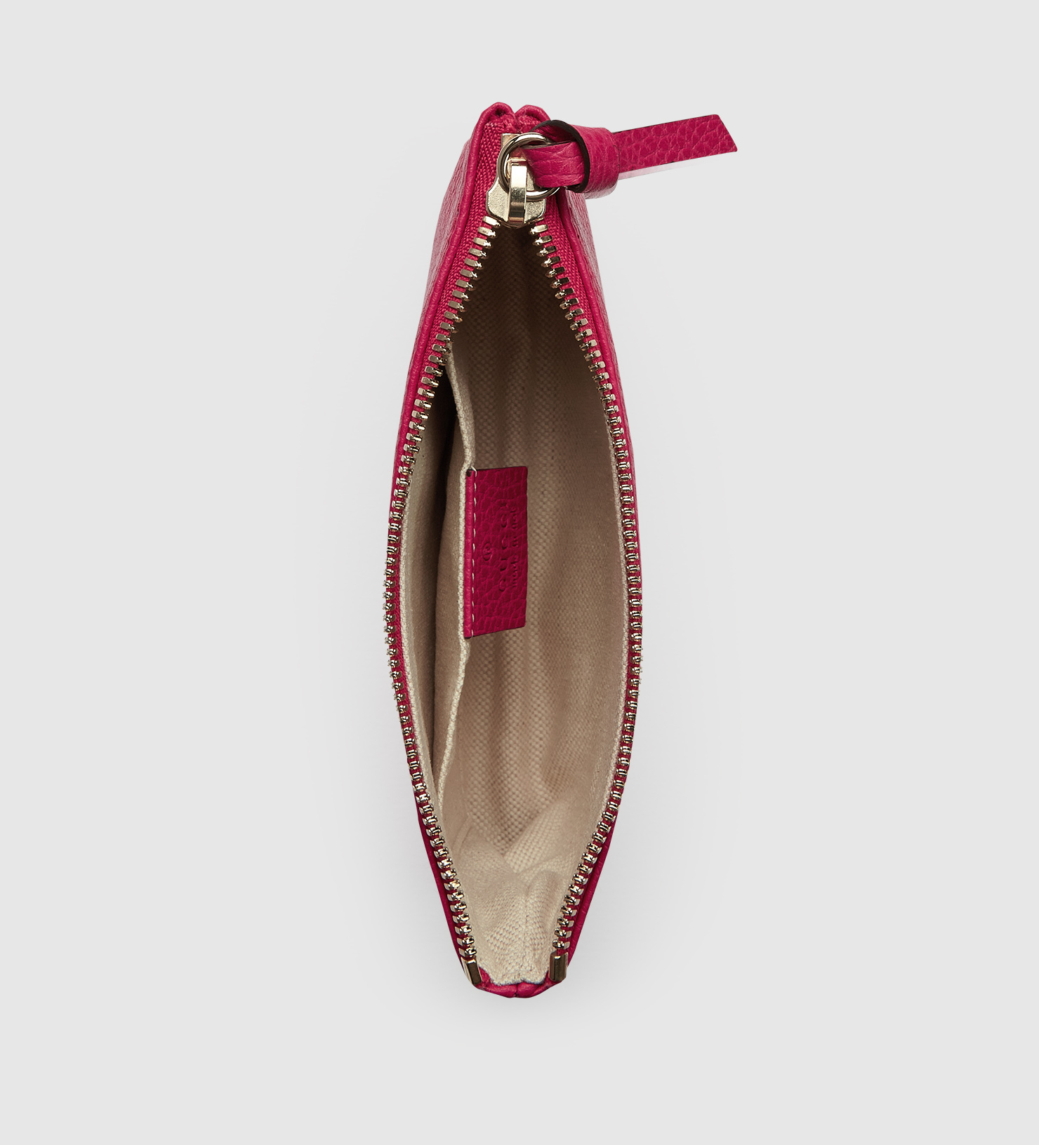 gucci swing leather pouch in pink lyst gucci swing leather pouch in pink lyst