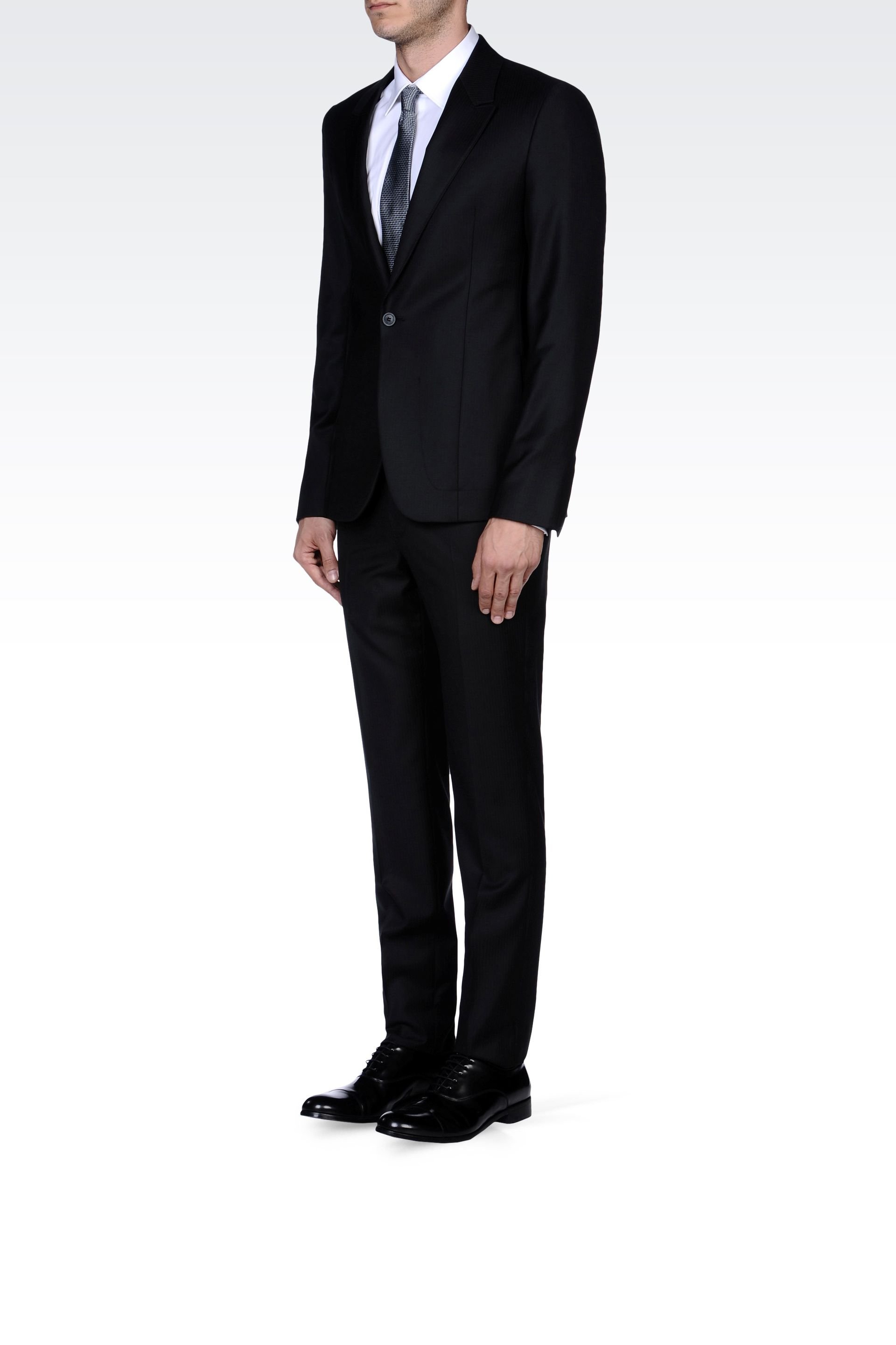 Armani black pinstripe suit clearance