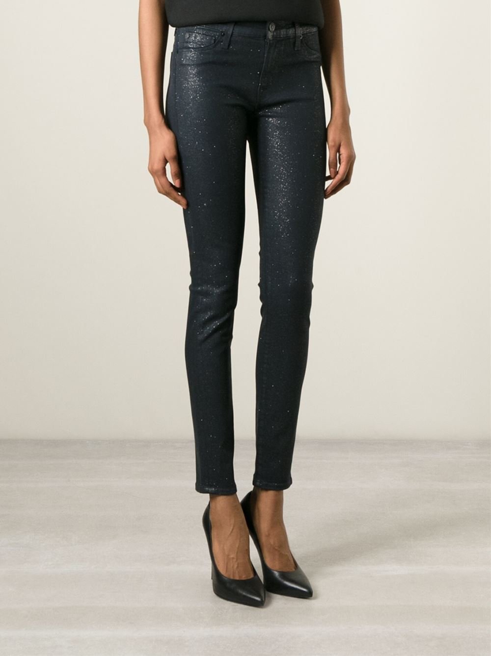 Hudson Glitter Skinny Jeans in Black Lyst