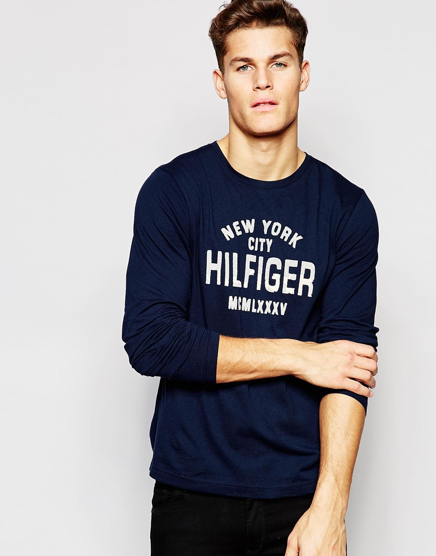 Online long sleeve t shirts tommy hilfiger
