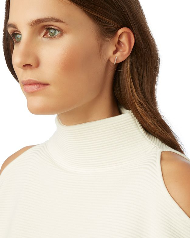 Lyst Adina Reyter Pave Diamond Bar Earring In Metallic Gallery