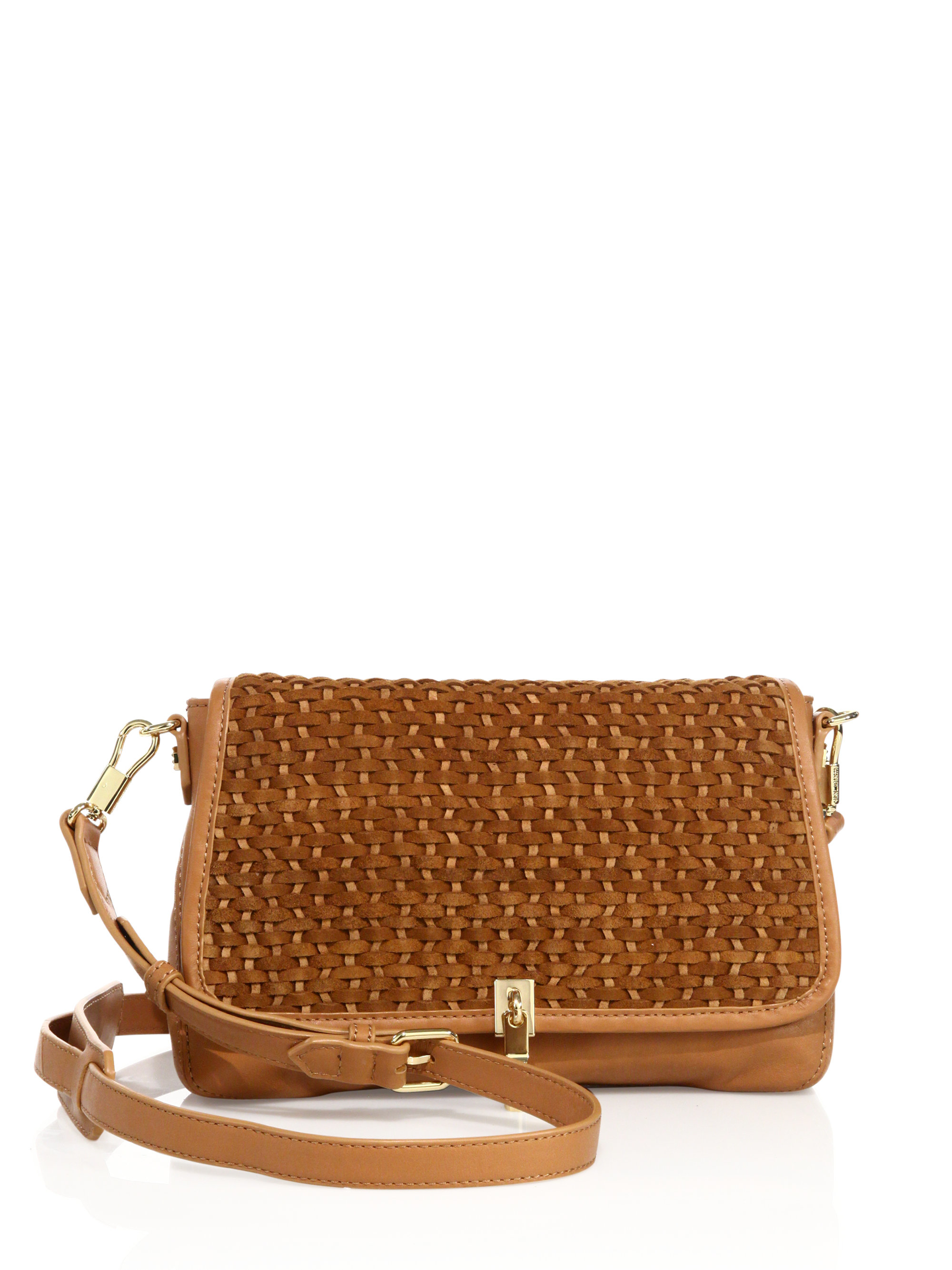 Lyst Elizabeth And James Cynnie Mini Woven Leather Crossbody Bag Gallery