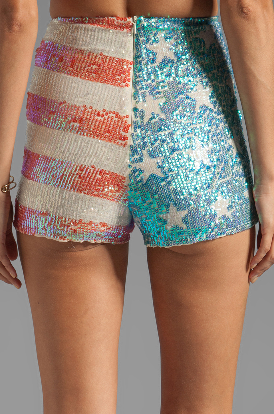 Lyst Wildfox White Label American Glitter Sequin Shorts in Blue in Blue
