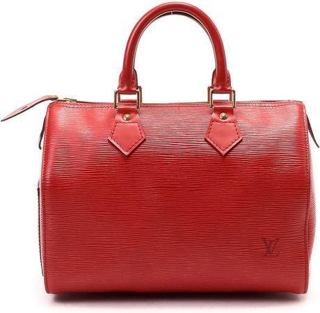 Louis Vuitton Red Speedy 25 Handbag in Red