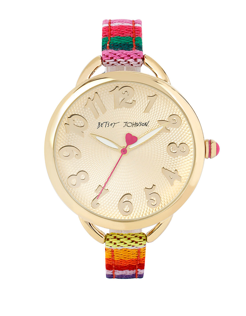 Lyst Betsey Johnson Goldtone Multicolored Strap Watch   Betsey Johnson Multi Goldtone Multicolored Strap Watch Multicolor Product 0 569382878 Normal 