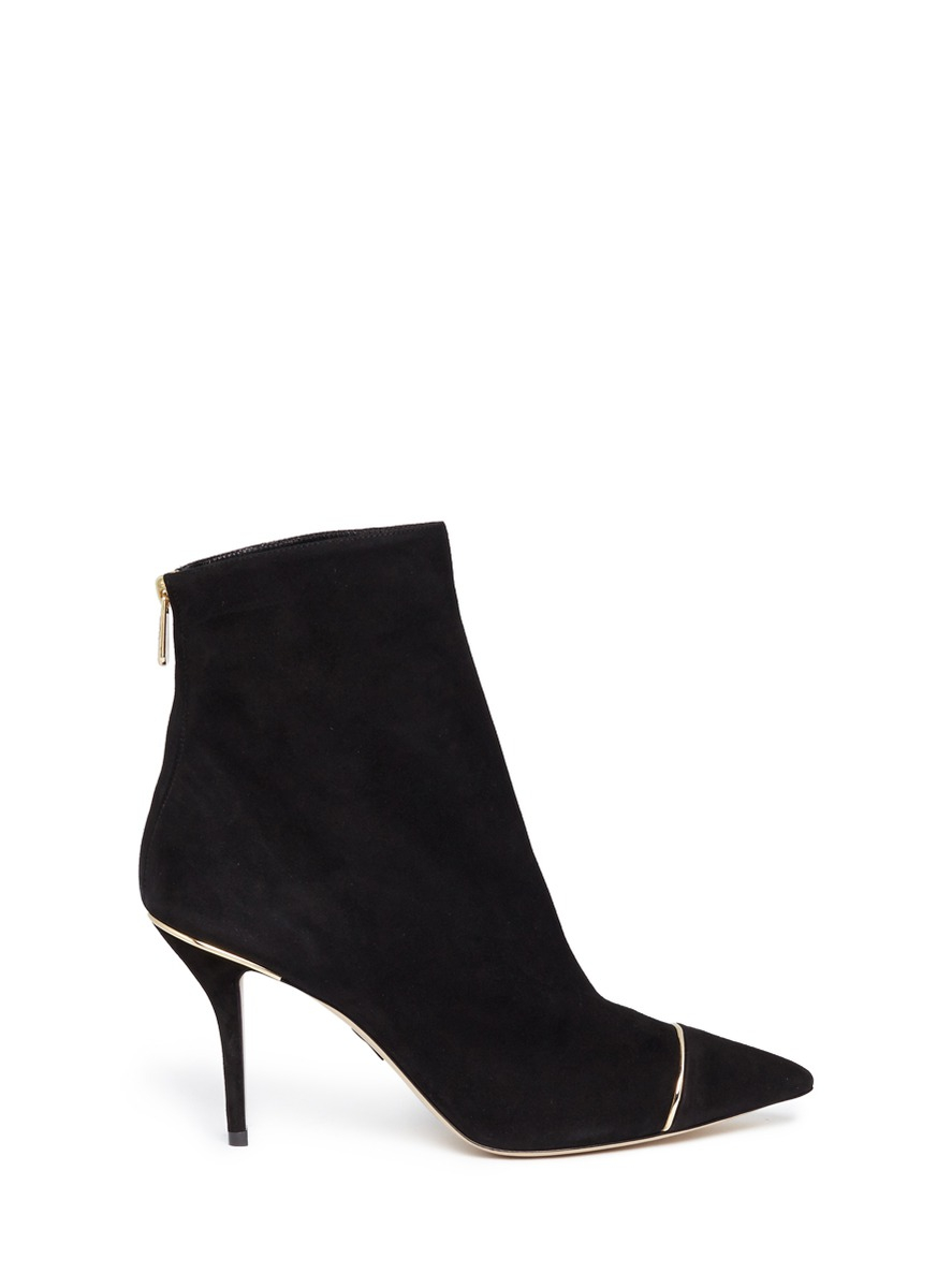 Lyst - Paul andrew 'ares' Metal Trim Suede Ankle Boots in Black