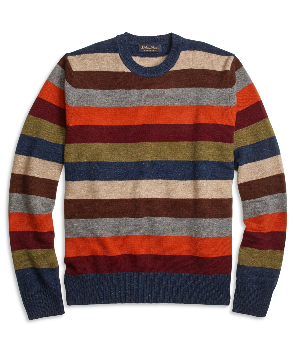 Brooks brothers Multi Stripe Crewneck Sweater | Lyst