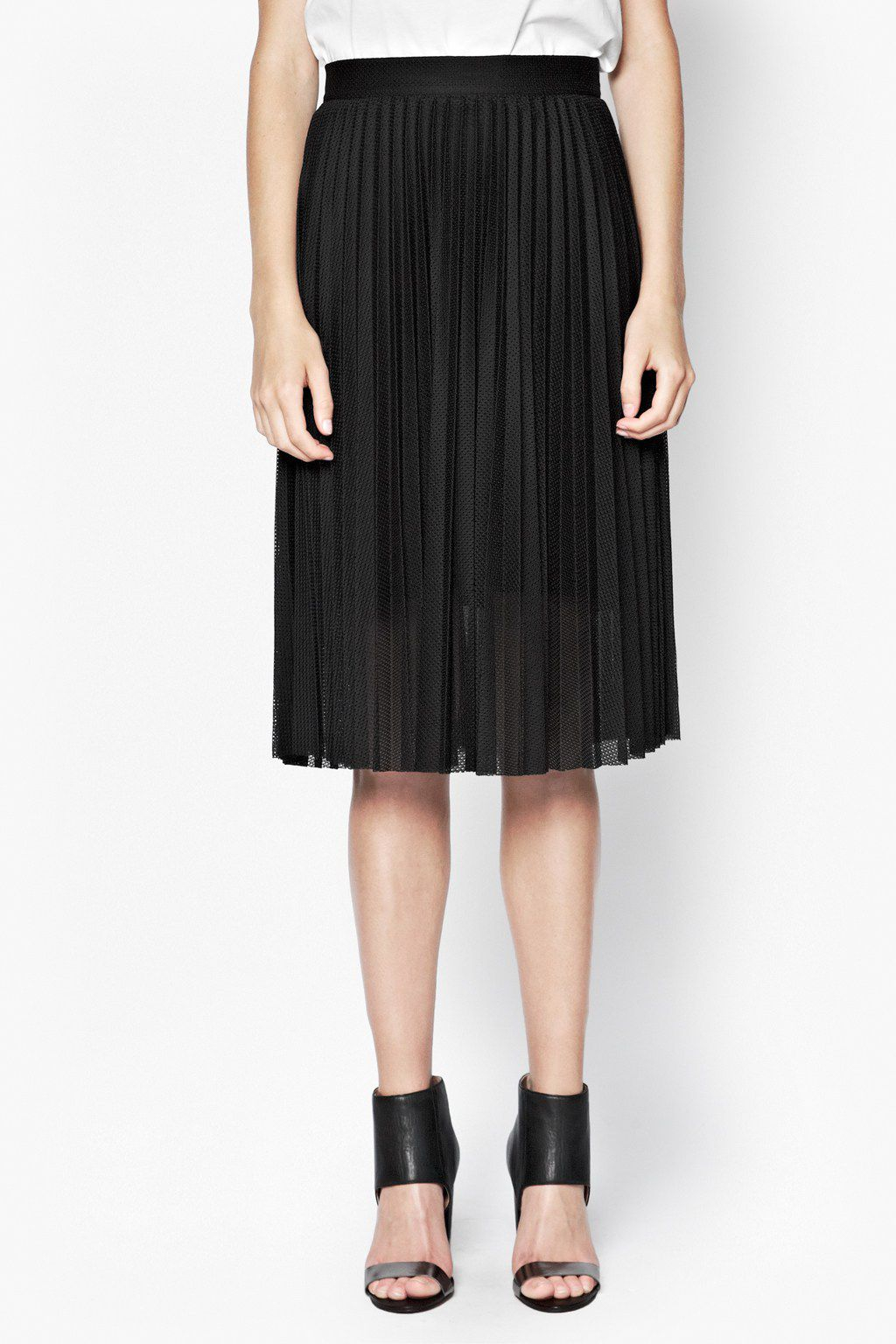 French connection Leah Jersey Pleated Skirt in Black | Lyst