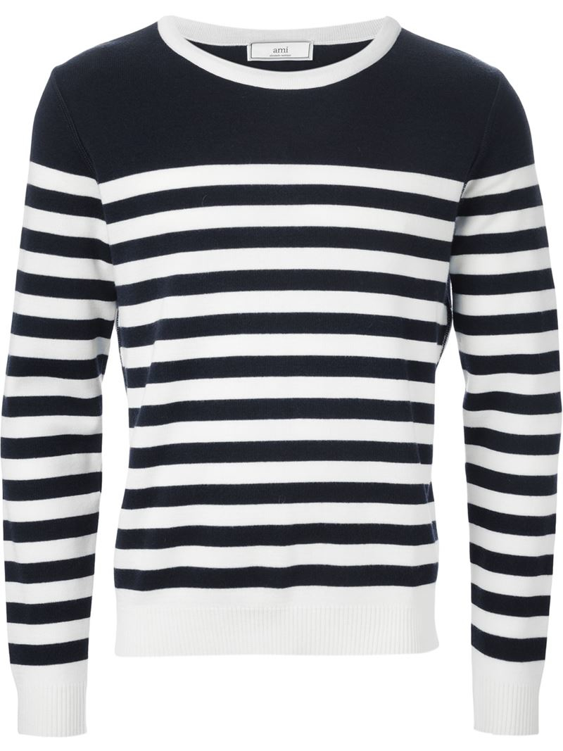 Ami Striped Sweater in Black for Men | Lyst