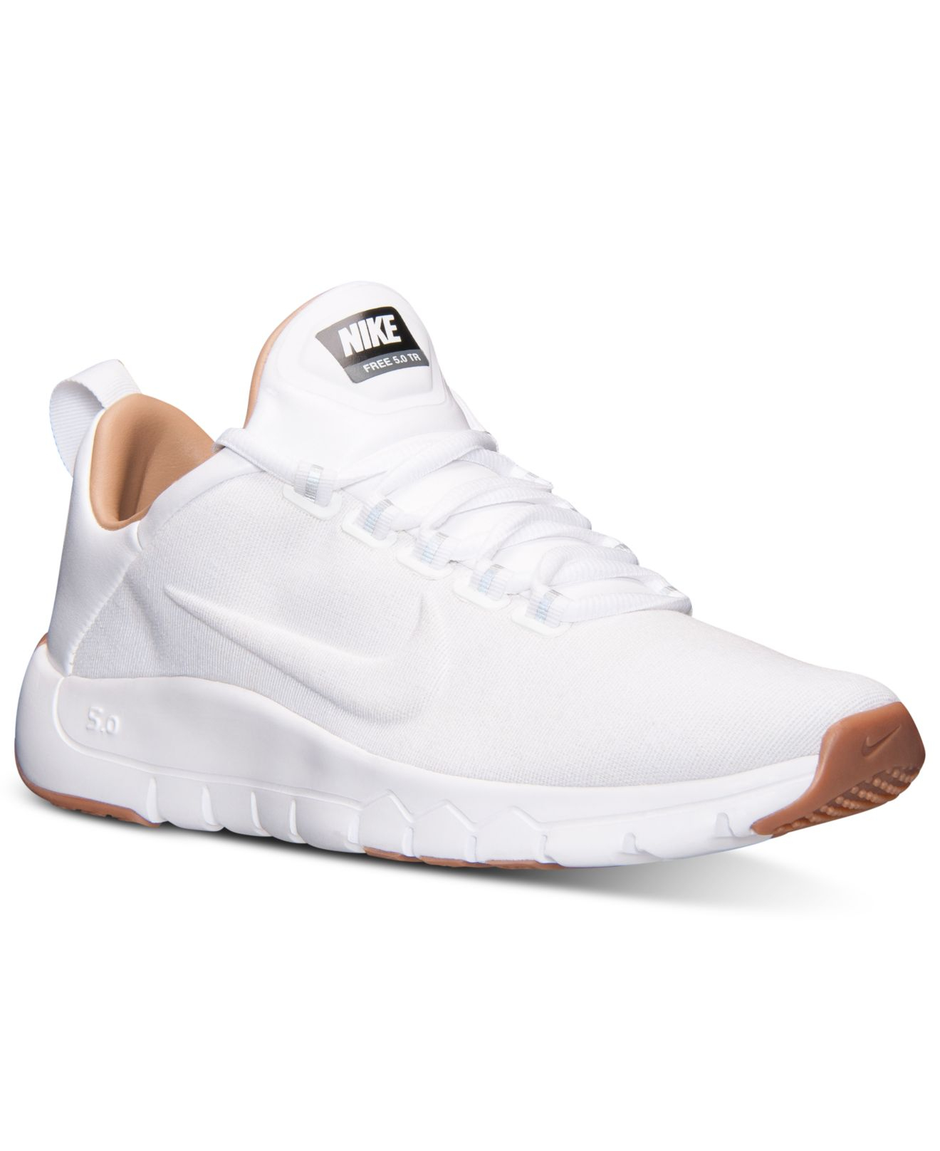 white nike running shoes mens